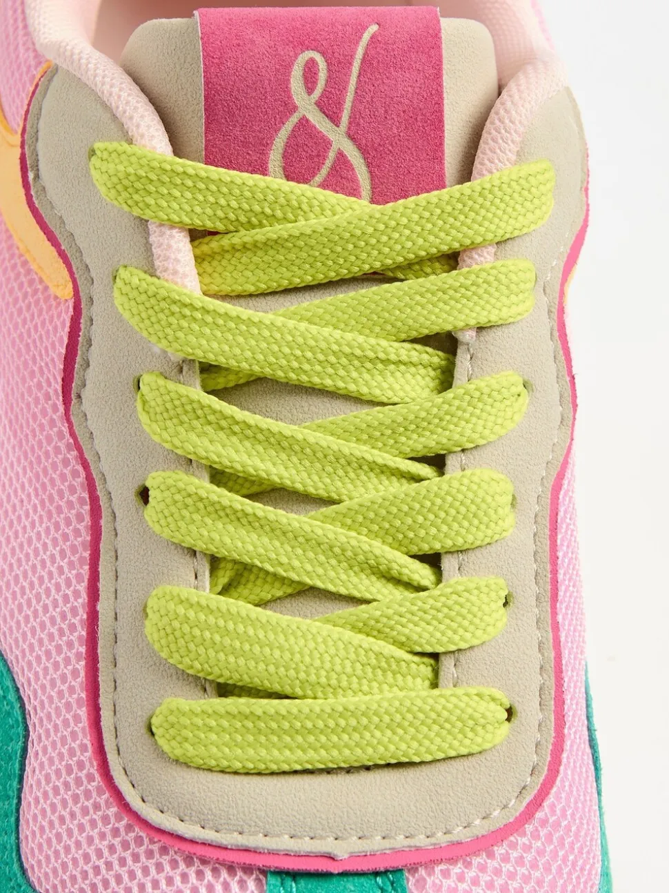 Groen Roze Multi - Love & Roses - Retro comfortabele joggingsneakers van gemengd materiaal