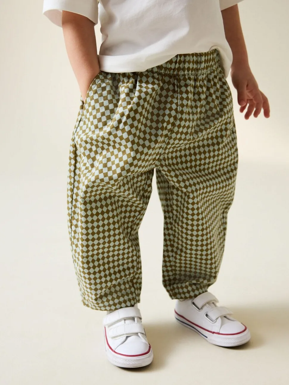 Groen/blauw Mini Harlequin - Barrel pull-on broek (3mnd -7jr) (3mnd -7jr)
