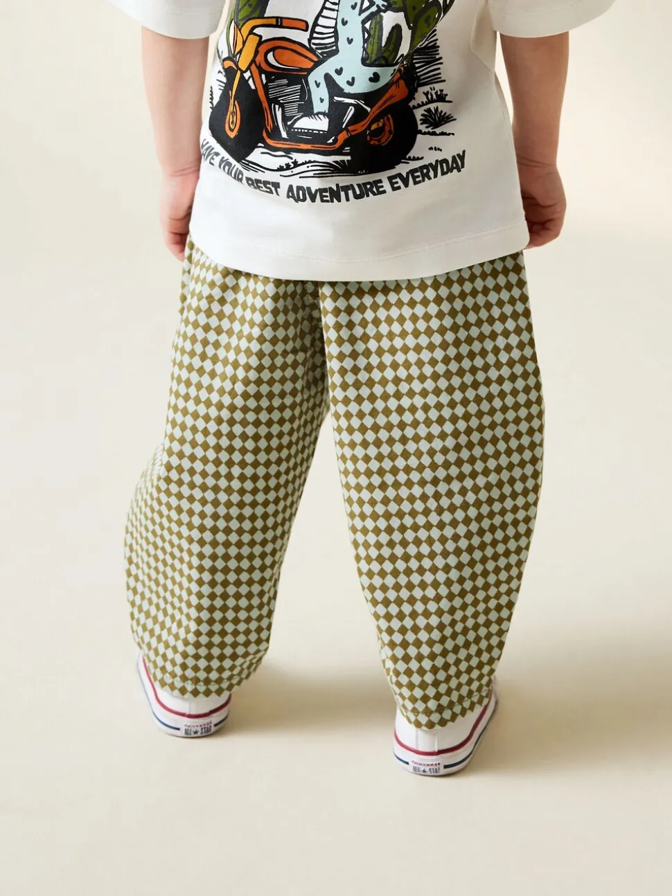 Groen/blauw Mini Harlequin - Barrel pull-on broek (3mnd -7jr) (3mnd -7jr)