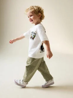 Groen/blauw Mini Harlequin - Barrel pull-on broek (3mnd -7jr) (3mnd -7jr)