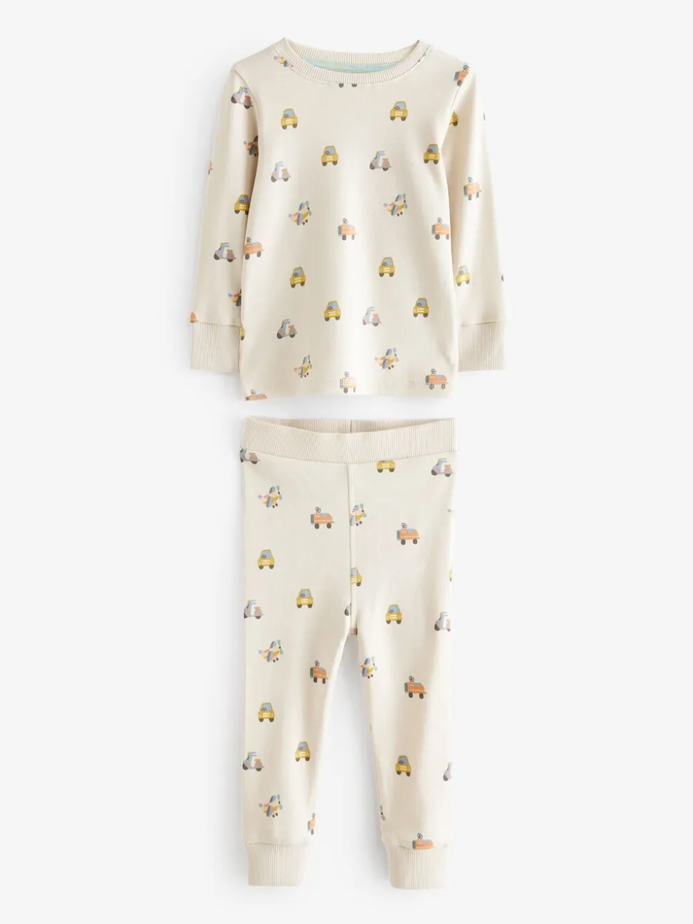 Groen/blauw transport - Mini Knusse Pyjama's 3 Set (9mnd-10jr)
