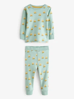 Groen/blauw transport - Mini Knusse Pyjama's 3 Set (9mnd-10jr)