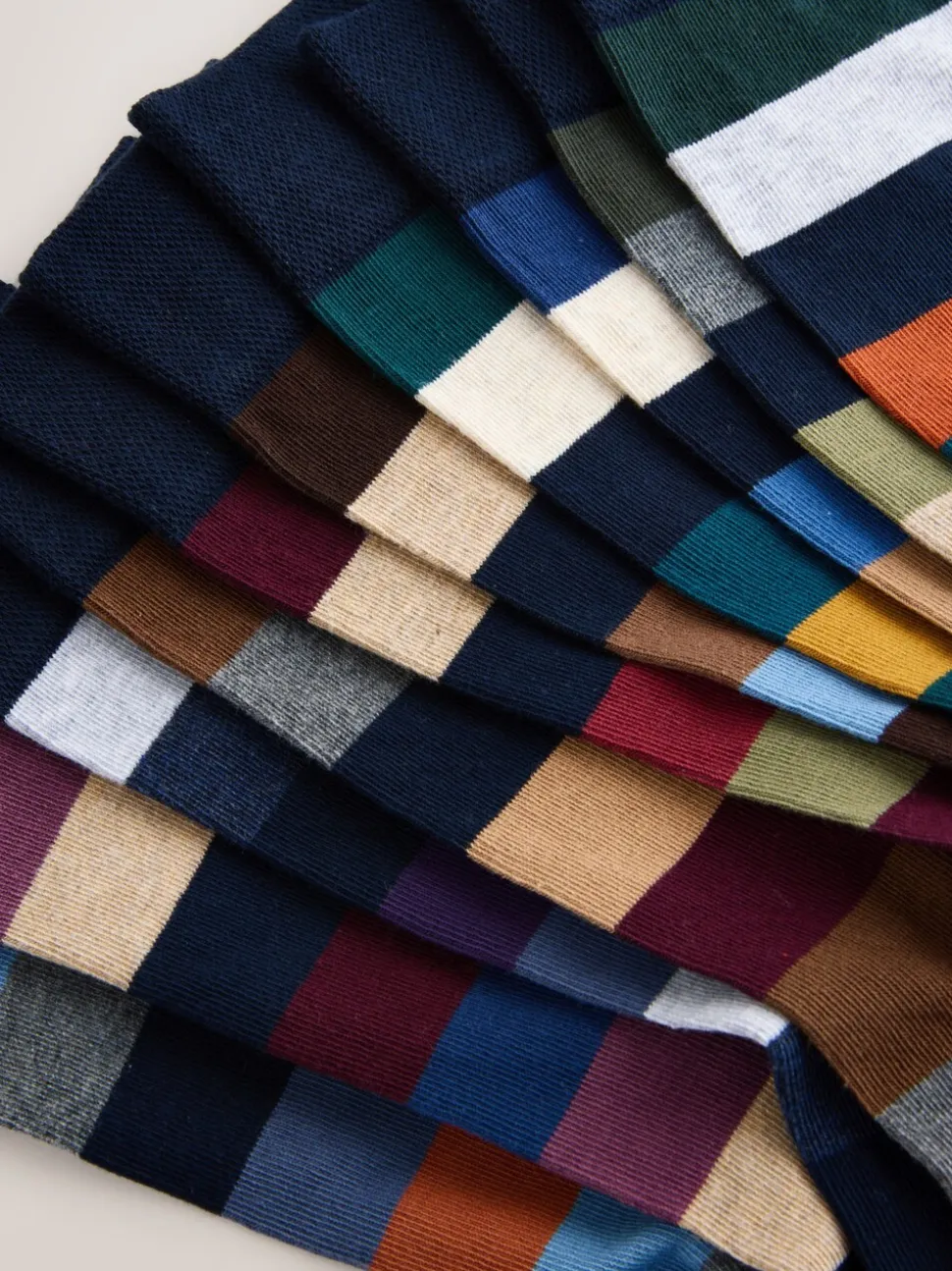 Groen/blauw/grijs - Striped Cushioned Sole Comfort Socks 10 Pack
