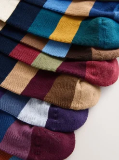 Groen/blauw/grijs - Striped Cushioned Sole Comfort Socks 10 Pack