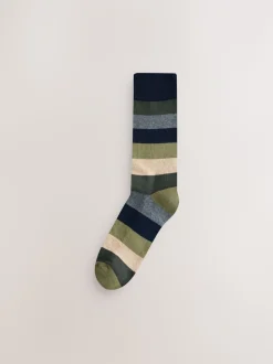 Groen/blauw/grijs - Striped Cushioned Sole Comfort Socks 10 Pack