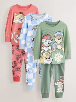 Groen/blauw/rood Paw Patrol - Gelicentieerde knusse pyjama's 3 pack (9mnd -9jr)