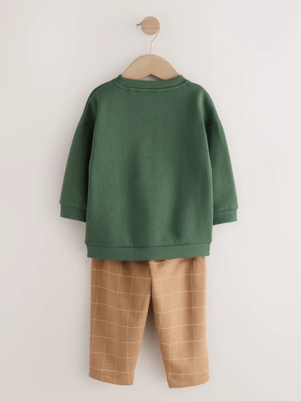 Groen/bruine hond - Set met sweatshirt en joggingbroek (3mnd -7jr)