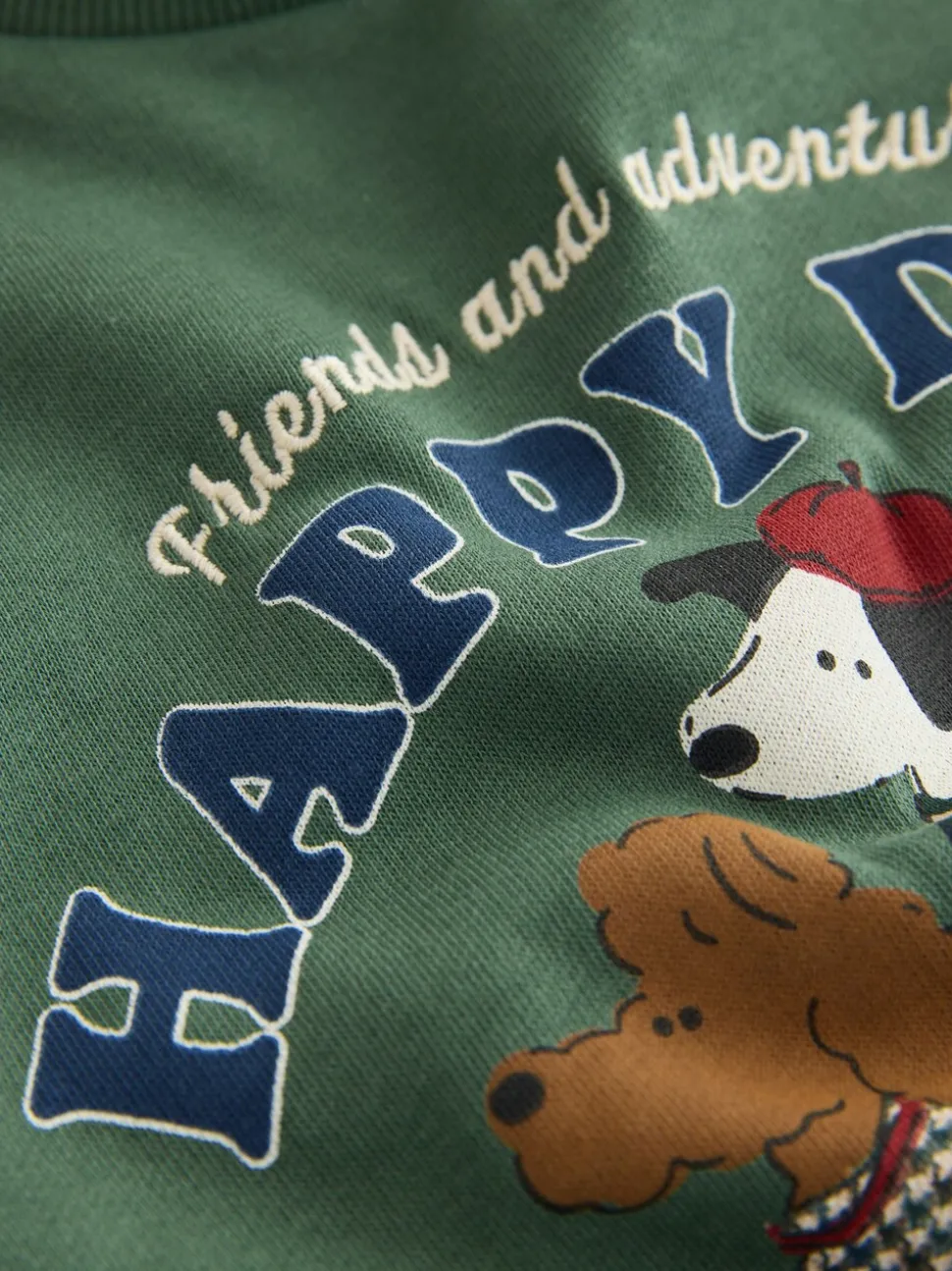 Groen/bruine hond - Set met sweatshirt en joggingbroek (3mnd -7jr)