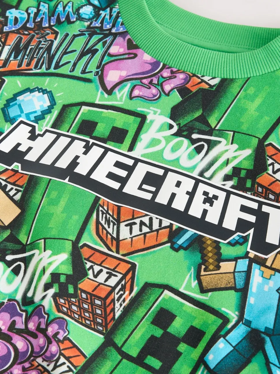 Groene all-over Print - Minecraft T-shirt (3-16jr)