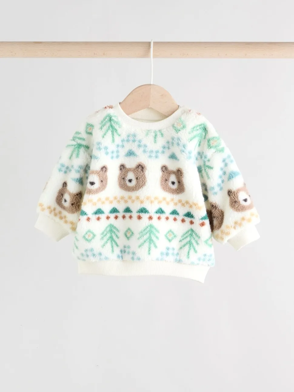 Groene beer Fairisle - Set van fleece top en joggingbroek voor baby's (0mnd -2jr)