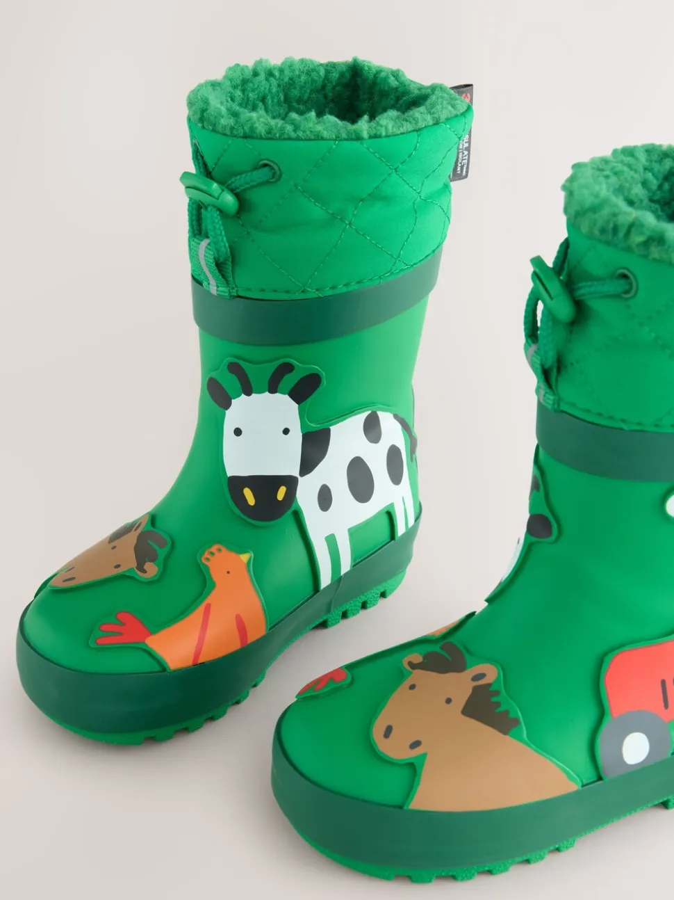 Groene boerderijdieren - Thinsulate™ - Gevoerde thermoregenlaarzen met boord