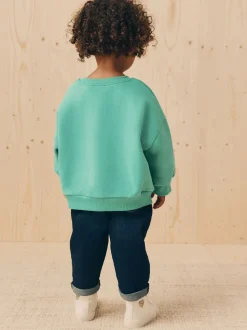 Groene kat - Sweatshirt met ronde hals (3 mnd-7 jr)