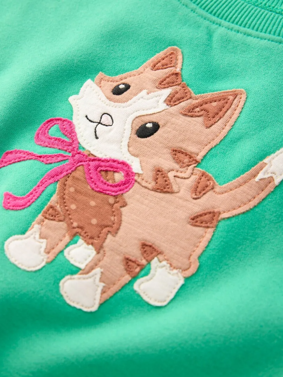 Groene kat - Sweatshirt met ronde hals (3 mnd-7 jr)