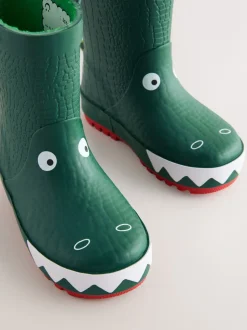 Groene krokodil - Aantreklaarzen met handvat