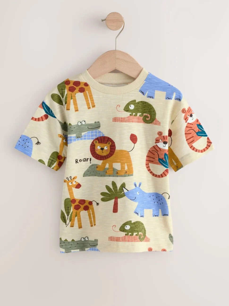 Groene safaridieren - Verpakking van 3 T-shirts met korte mouwen en applicatie (3mnd-7jaar)
