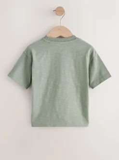 Groene safaridieren - Verpakking van 3 T-shirts met korte mouwen en applicatie (3mnd-7jaar)