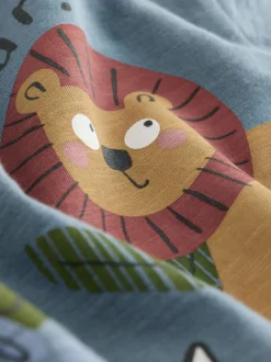 Groene safaridieren - Verpakking van 3 T-shirts met korte mouwen en applicatie (3mnd-7jaar)