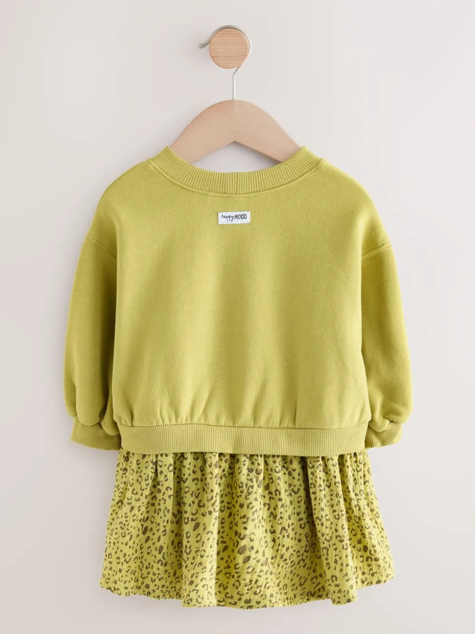 Groene wortel - Sweatjurk met mesh rok (3mnd -7jr)