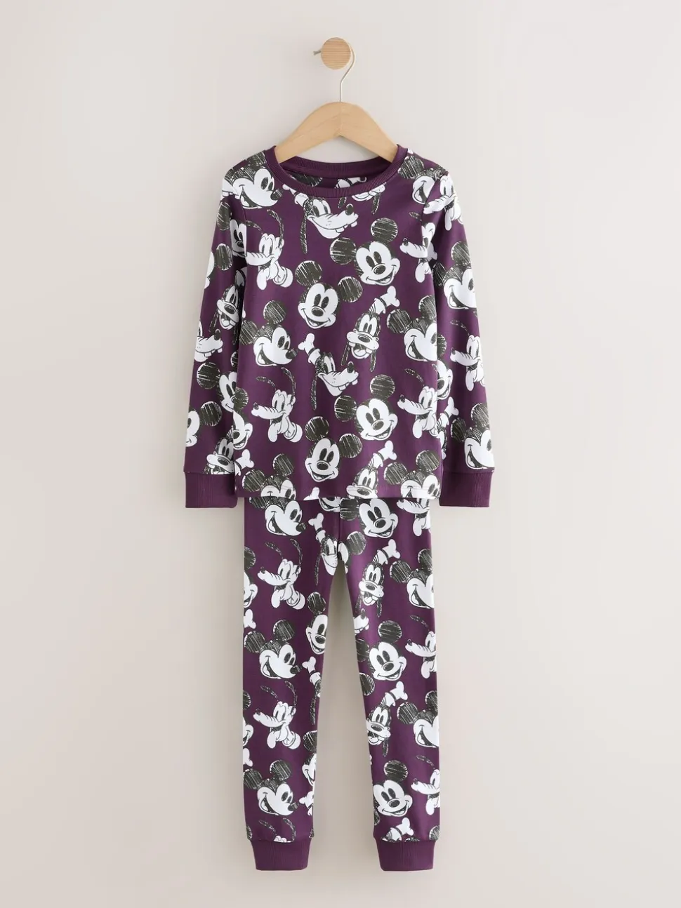 Groen/Ecru Mickey Mouse - Gelicentieerde knusse pyjama's 3 pack (9mnd -10jr)