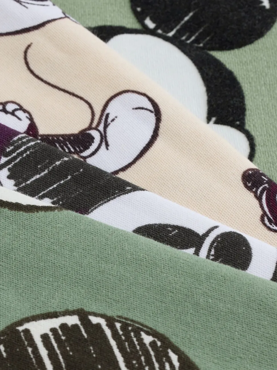 Groen/Ecru Mickey Mouse - Gelicentieerde knusse pyjama's 3 pack (9mnd -10jr)