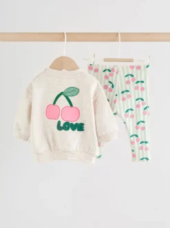 Groen/grijs - Baby Sweatshirt and Leggings 2 Piece Set (0mths-2yrs)