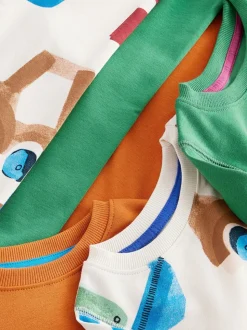 Groen/oranje transport - Mini Knusse Pyjama's 3 Set (9mnd-10jr)