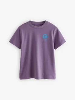 Groen/rood/camel/paars - Verpakking van 4 T-shirts met kleine grafische print en korte mouwen (3 - 16 jr)