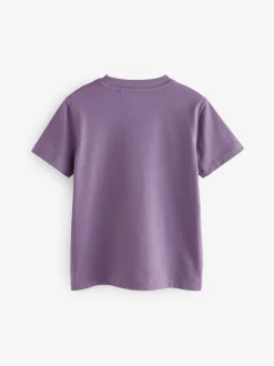 Groen/rood/camel/paars - Verpakking van 4 T-shirts met kleine grafische print en korte mouwen (3 - 16 jr)