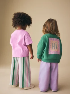 Groen/roze - Set van 2 tops en broeken (3mnd -7jr)