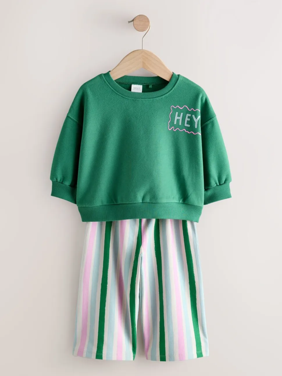 Groen/roze - Set van 2 tops en broeken (3mnd -7jr)