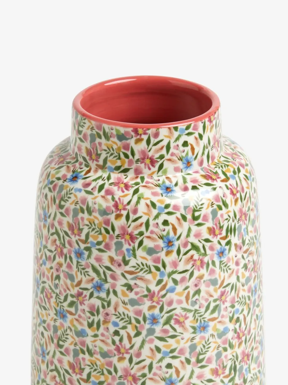 Grote vaas met fijne bloemenprint