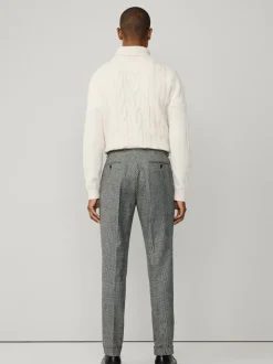 Hack Glen Check Peak Lapel Black Trouser