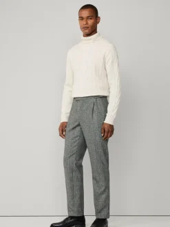Hack Glen Check Peak Lapel Black Trouser