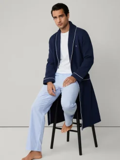 Hackett Blue Pure Cotton Waffle Robe