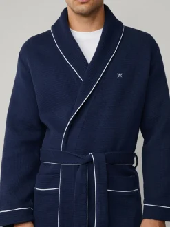 Hackett Blue Pure Cotton Waffle Robe