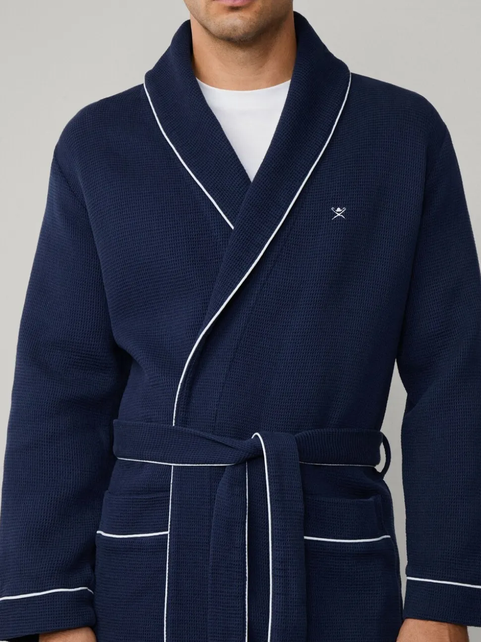 Hackett Blue Pure Cotton Waffle Robe