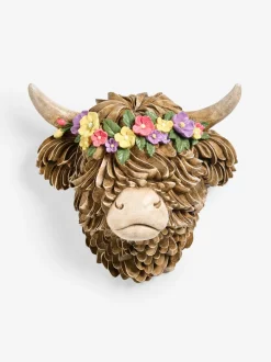 Hamish The Highland Cow Floral Head Wall Plaque