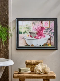 Hamish The Highland Cow In A Bath Framed Wall Art