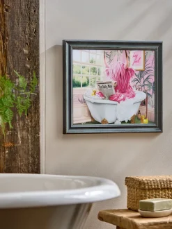 Hamish The Highland Cow In A Bath Framed Wall Art