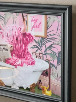Hamish The Highland Cow In A Bath Framed Wall Art
