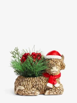 Hamish The Highland Cow kunstmatige Kerstmis arrangement