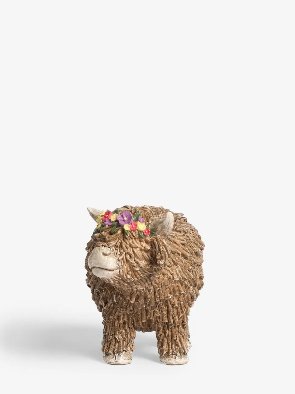 Hamish The Highland Cow Ornament With Floral Crown