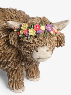 Hamish The Highland Cow Ornament With Floral Crown