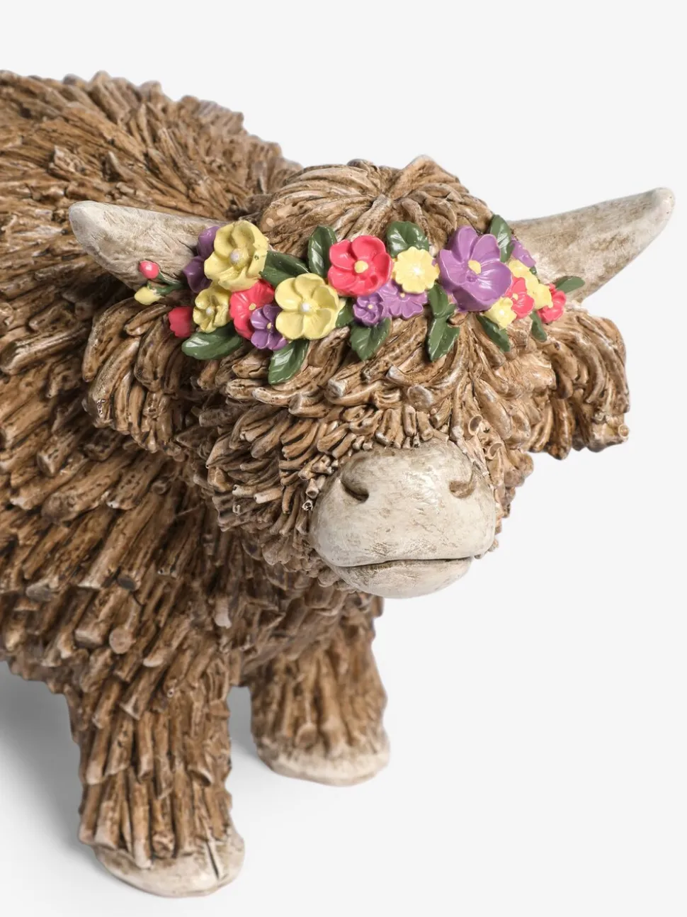 Hamish The Highland Cow Ornament With Floral Crown