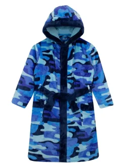 Harry Bear badjas met camouflageprint en BLAUWE AOP camouflageprint