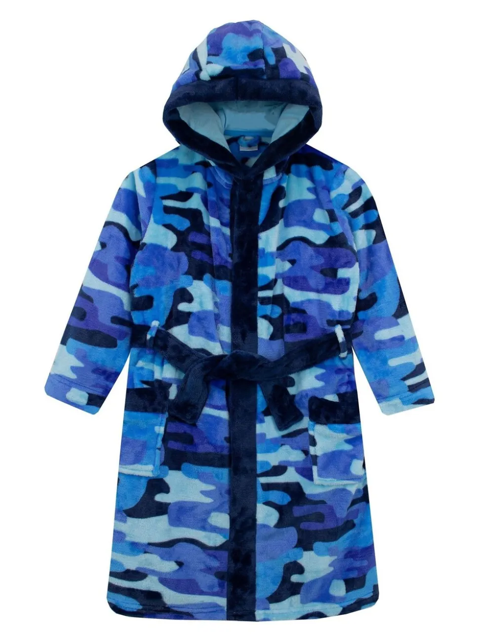 Harry Bear badjas met camouflageprint en BLAUWE AOP camouflageprint