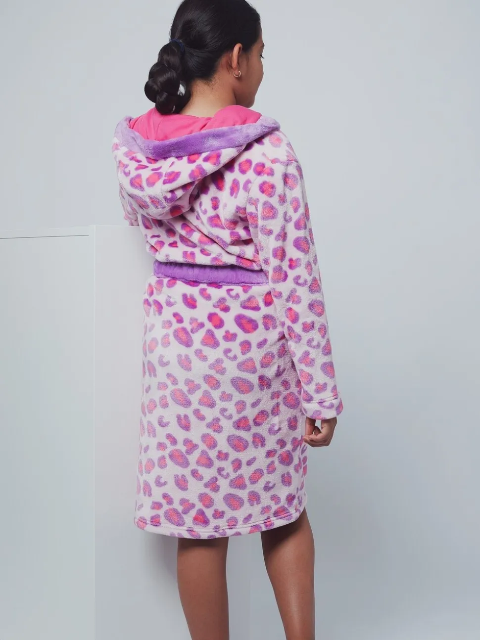 Harry Bear badjas met luipaardprint ROZE LUIPAARD AOP