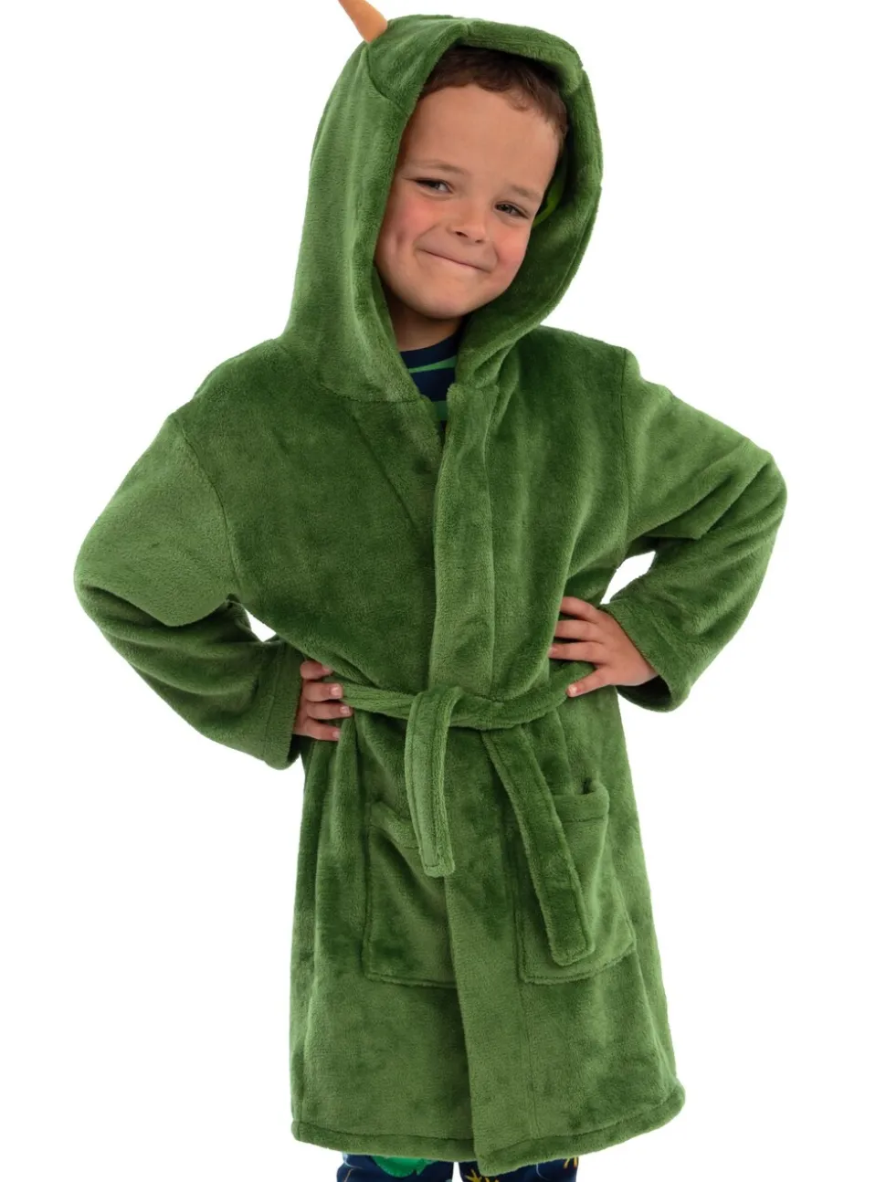 Harry Bear Dinosaur Fleece Dressing Gown With 3D Horns And Spikes
