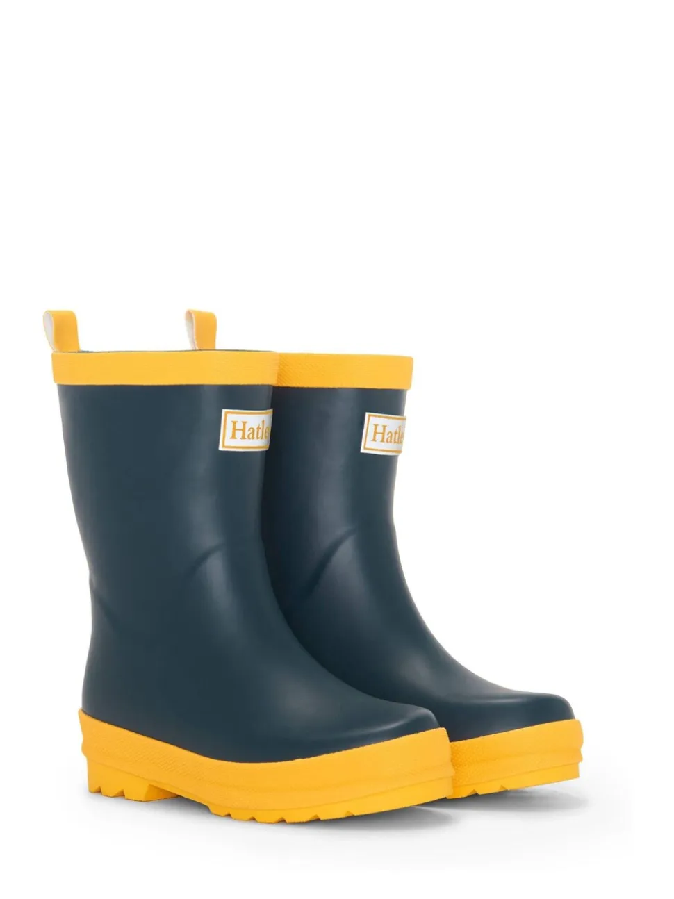 Hatley Navy & Yellow Matte Rain Wellies
