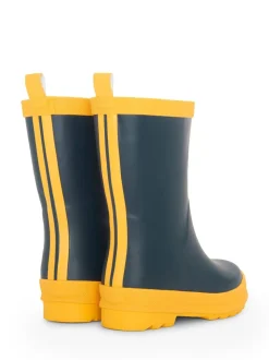 Hatley Navy & Yellow Matte Rain Wellies